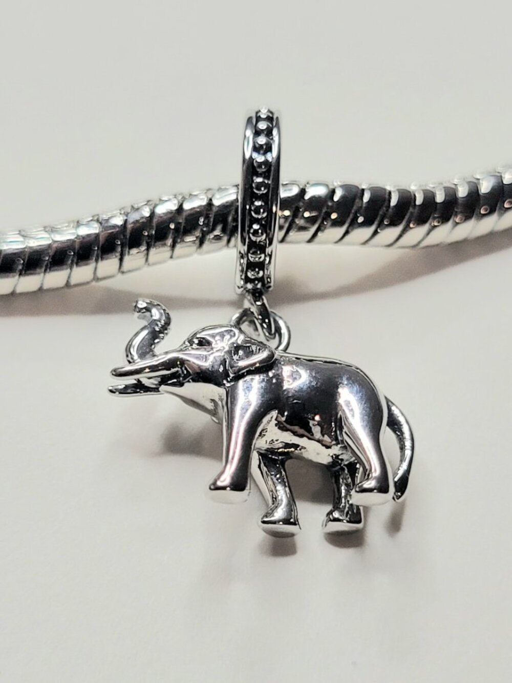 New! Elephant For Pandora Or Troll Charm Bracelet Silver Metal 3D Dangle Charm